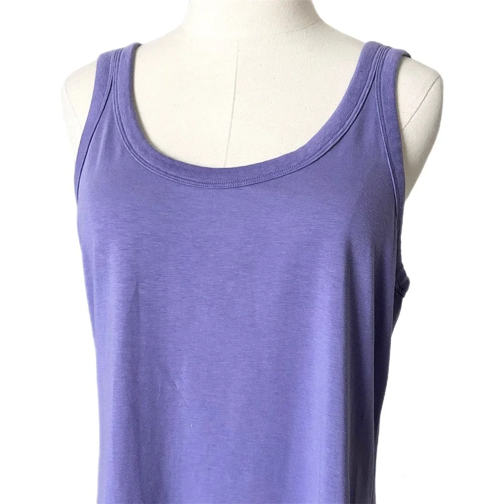 Lululemon Classic-Fit Cotton-Blend Scoop Tank Dress Charged Indigo Purple Sz 10 - Picture 3 of 6